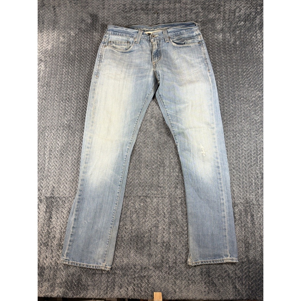 Levis 511 Jeans Mens 33x30 Blue Denim Straight Faded Light Wash Stretch Workwear